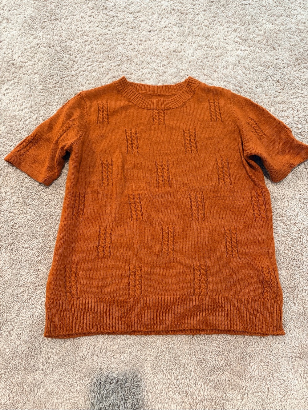 Shein-Brown Short Sleeve Sweater/Shirt Casual Knit Top XS Good condition - 032
